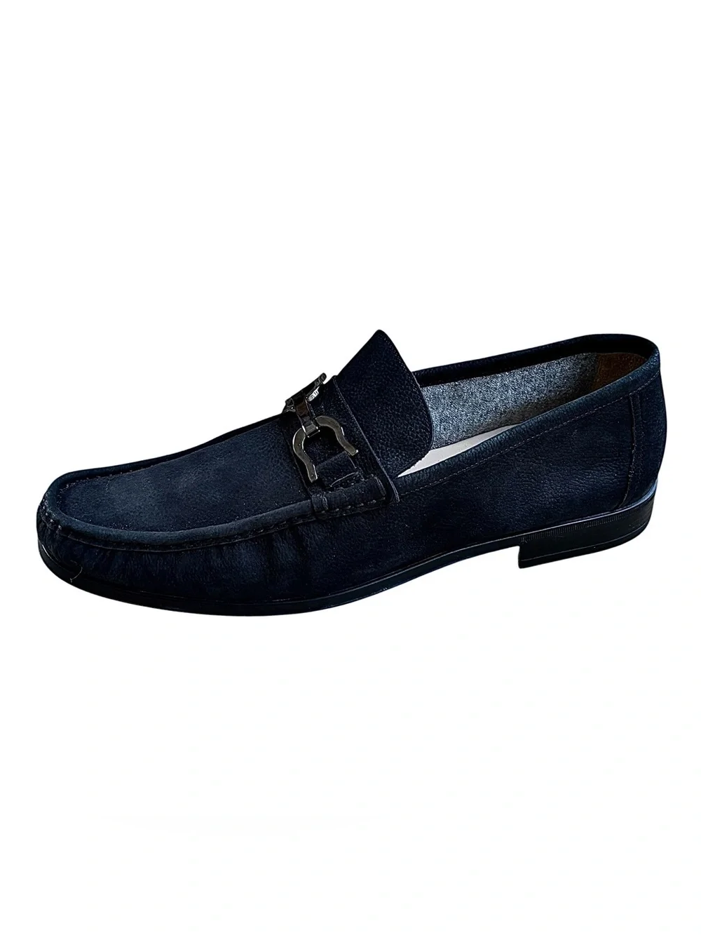 BRUNO MAGLI “Mikko” Navy Italian Nubuck Bit Loafers